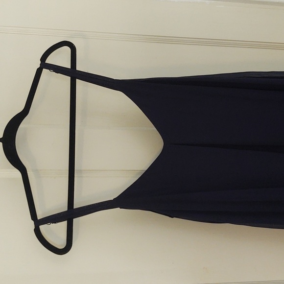 White House Black Market Asymmetrical Navy Sleeveles Sundress Sz 10 - Picture 2 of 7